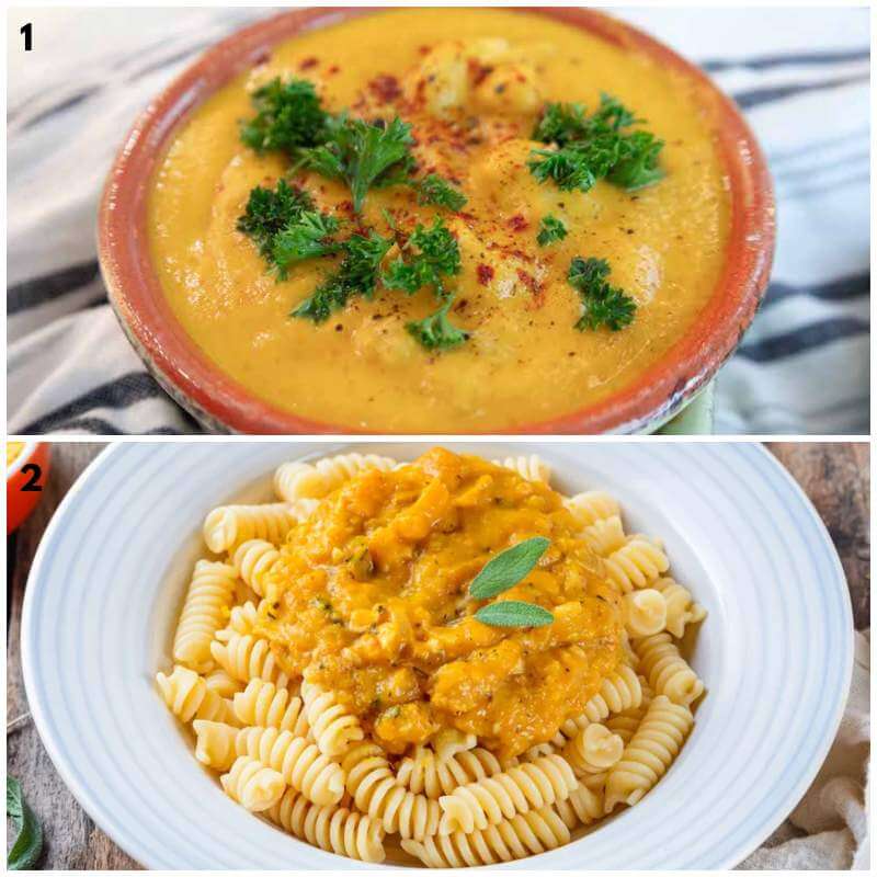 Leftover Pumpkin Recipes - Pumpkin Soup and Pumpkin Sauce Pasta