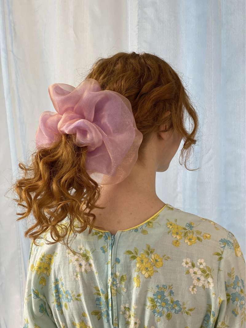 Eco friendly scrunchies, pink Double Layer