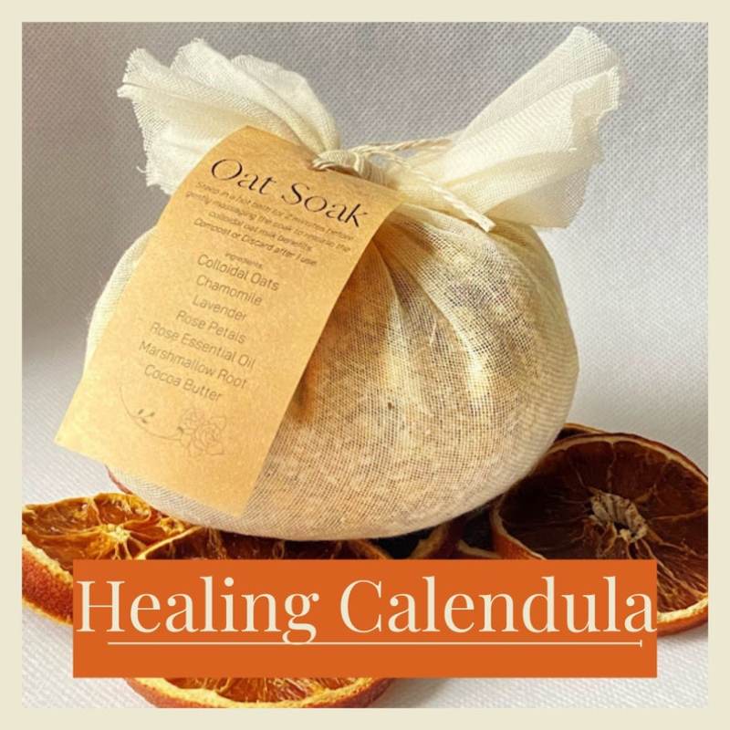 Oat soak calendula bath for self-care