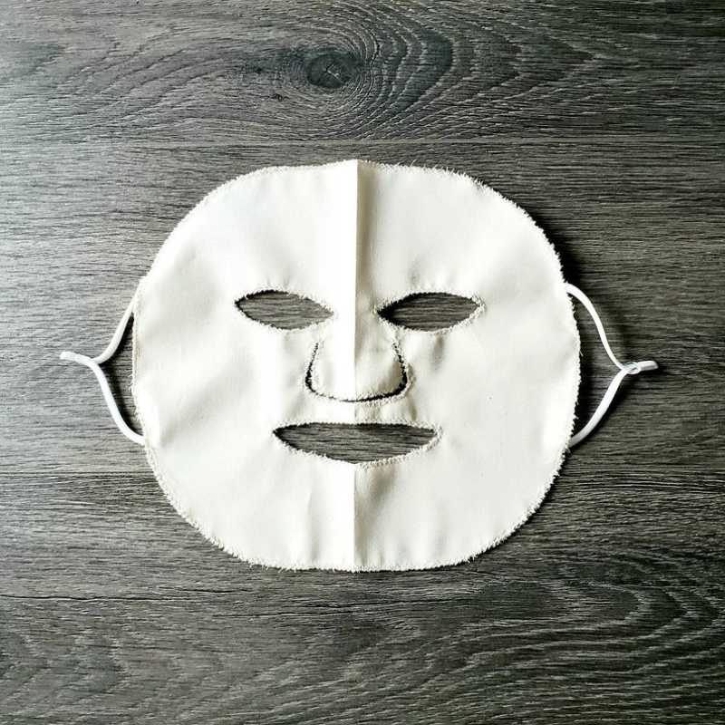 White reusable facial mask sheet