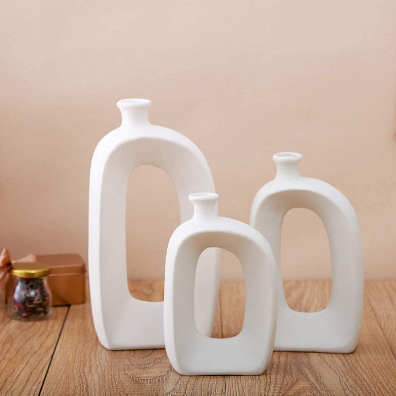 gift ideas for women White Ceramic Vase Set