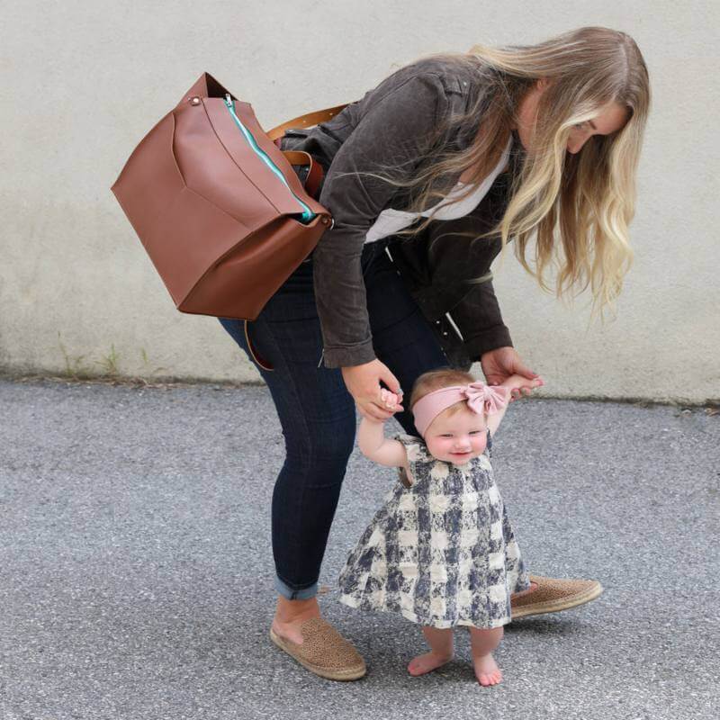 gift guide for mom, sustainable leather diaper bag