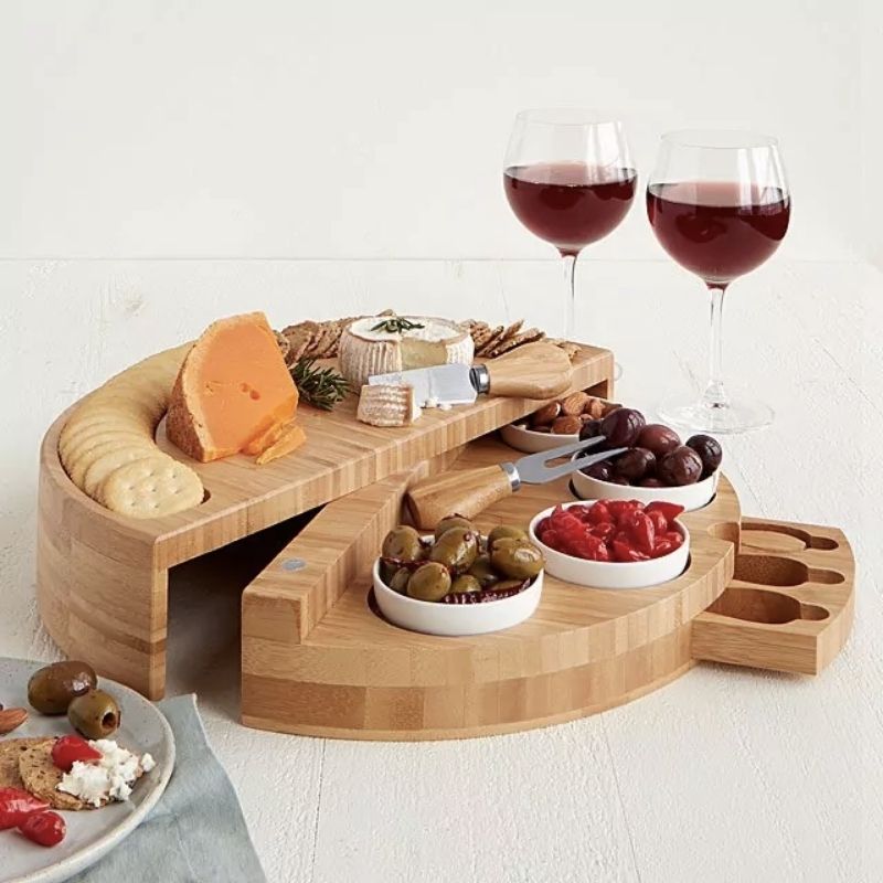 eco kitchen products compact swivel cheese and tapas board