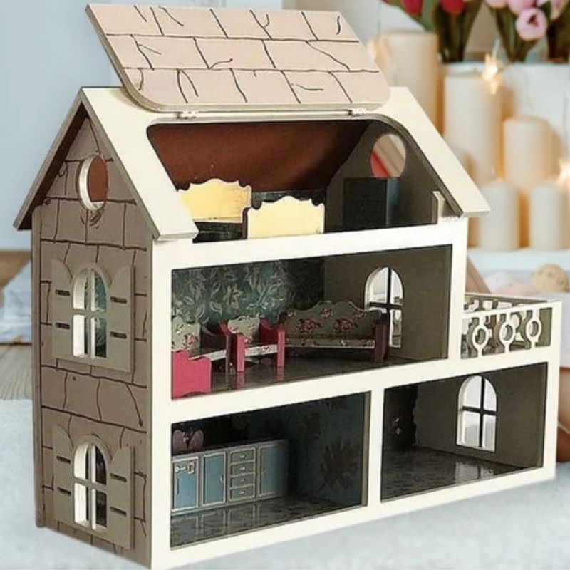 sustainable toys wooden dollhouse