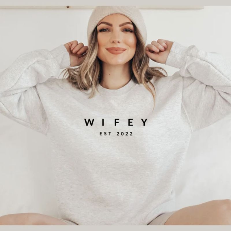Wedding shower gifts - wifey sweatshirt