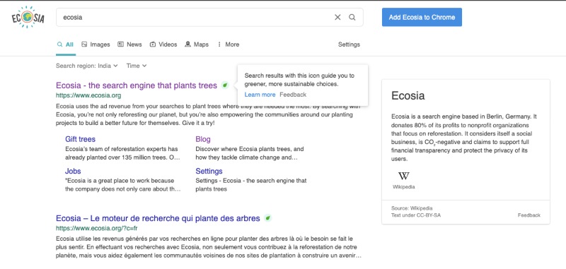 What i s Ecosia - Search Engine to shop more consciously