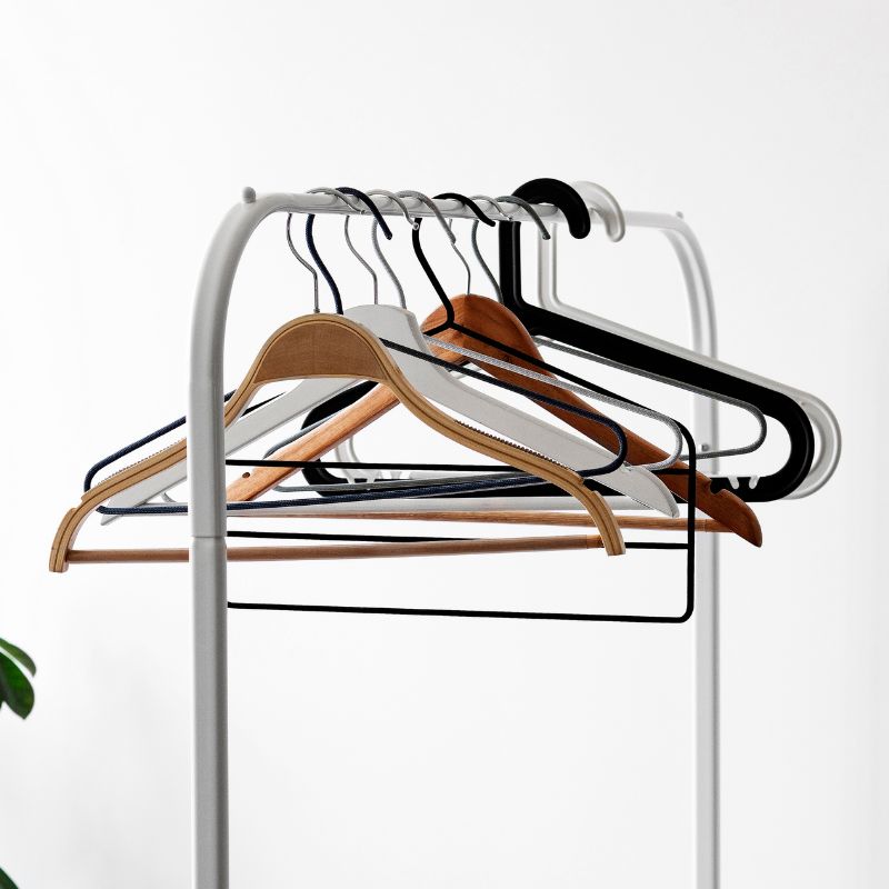 clothes hanger on a rod