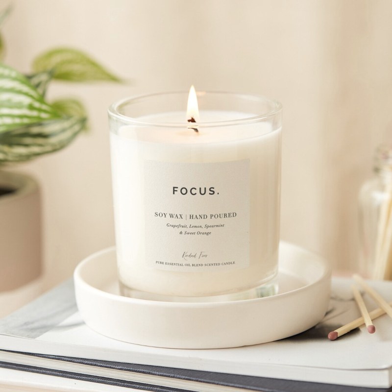 products for working from home - focus soy wax candle
