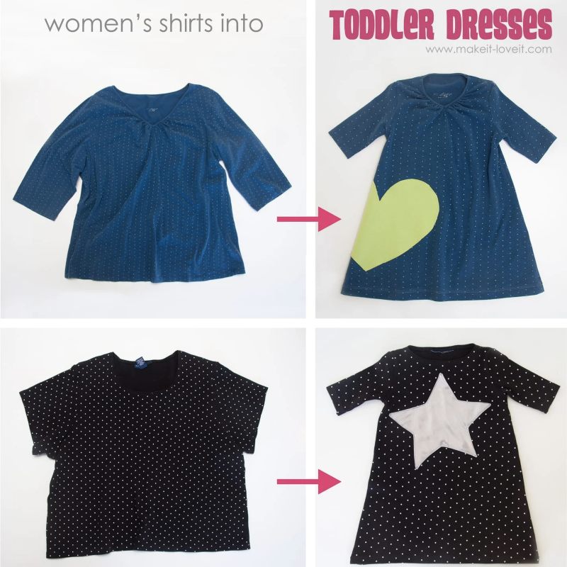 recycle your old clothes into dresses for toddlers