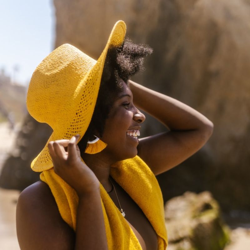 summer haircare hacks - use hat for sun protection