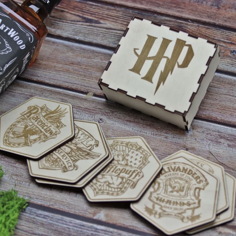 Hexagonal Coasters - Harry Potter gift ideas