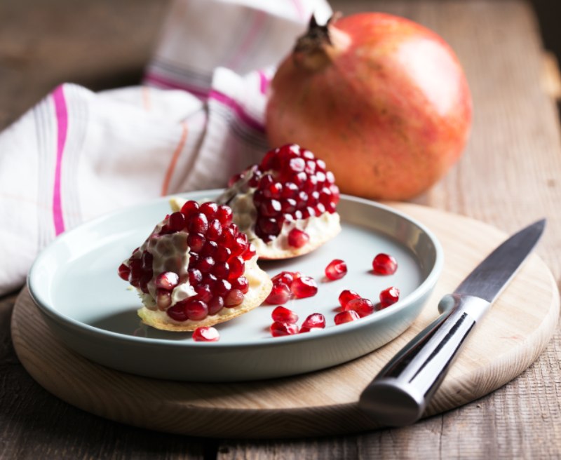 pomegranate on a plate 