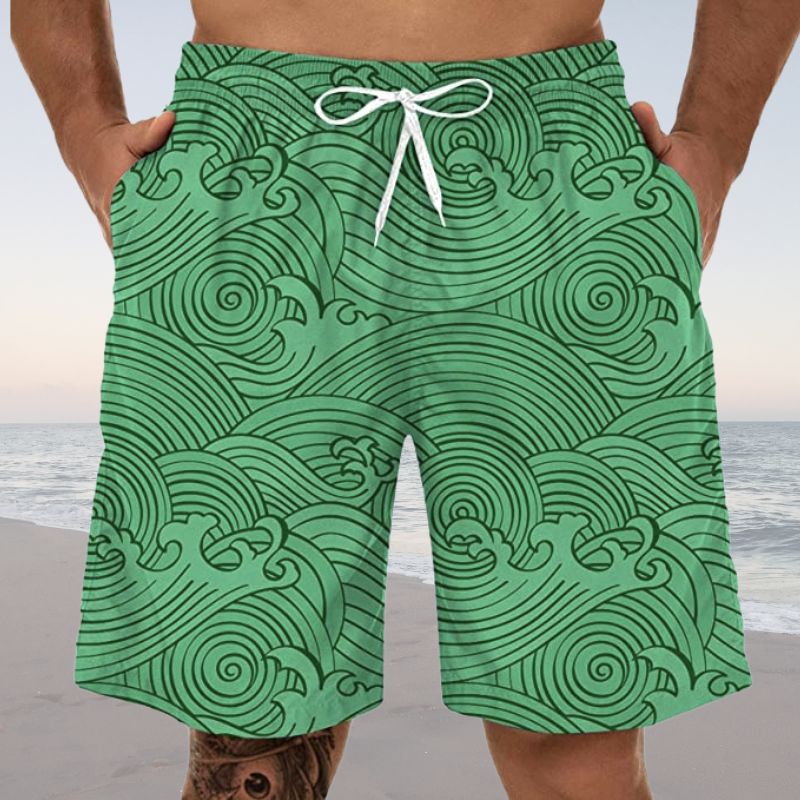 green sustainable swim trunks