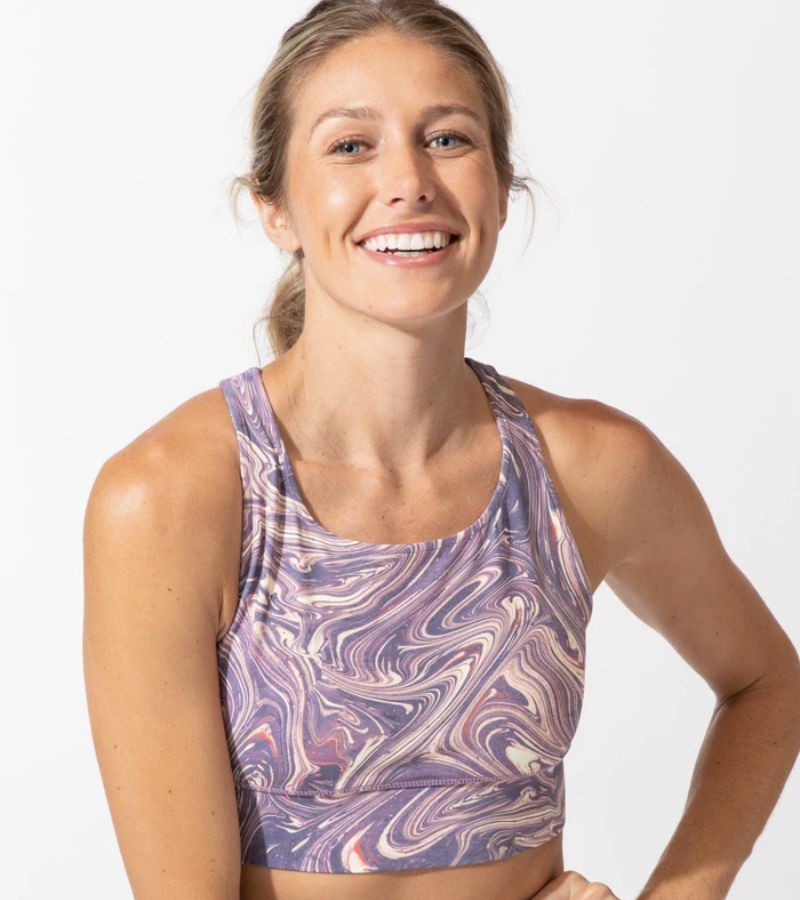 marble sports bra, lavender outfit ideas