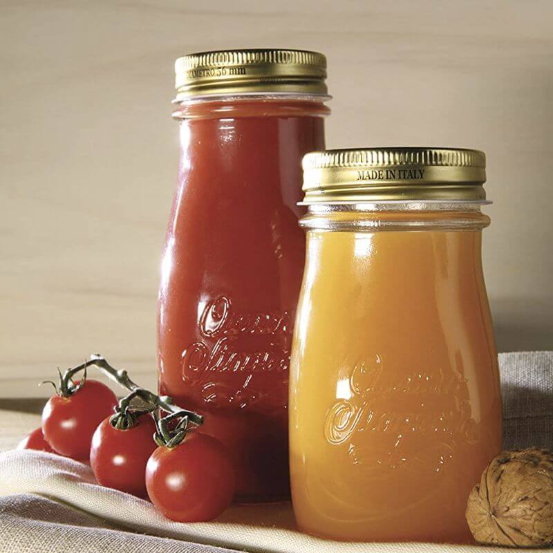 Glass jars for storing food