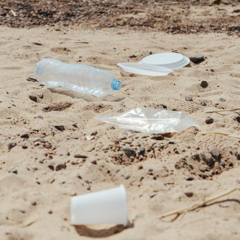 plastic pollution on beaches