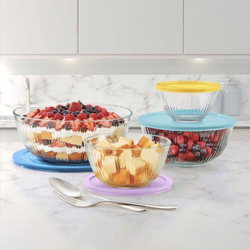pyrex glass bowls with lids